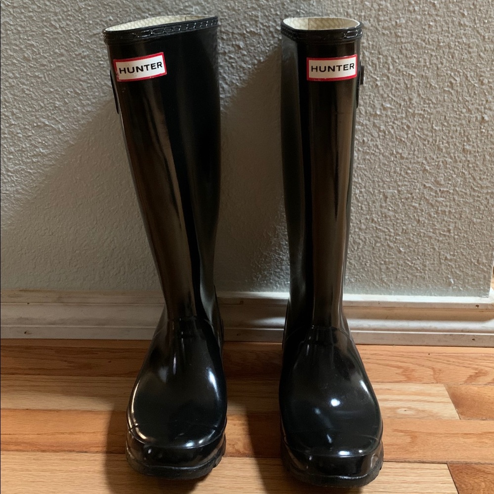 Hunter Rain Boots Black Gloss